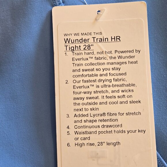 NWT LULULEMON Wunder Train HR TIght 28" Aero Blue 6 - Picture 2 of 5